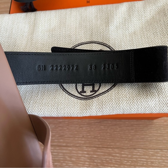 HERMÈS Chypre Sandals Rose Perle/Black size EU 38/US 8 - Picture 6 of 6